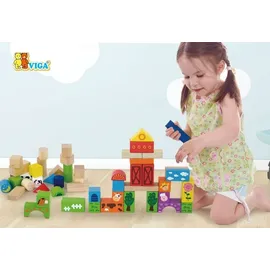 New Classic Toys Viga 50285 50-teiliges Block-Set - Bauernhof