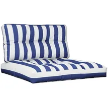vidaXL Palettenkissen 2-tlg. 80 x 60 cm Blau & Weiß Gestreift