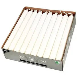 Papstar Kronkerzen 24 cm Ø 2,3 cm 30 St. weiss
