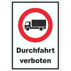 Durchfahrt verboten LKW Symbol Aufkleber A7 (74x105mm)