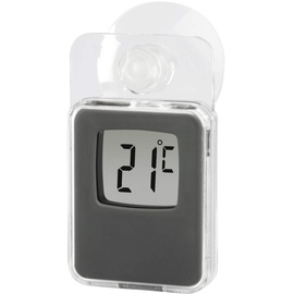 Hama Fensterthermometer für innen und außen, digital, 7,5 x 4,6 cm, Grau