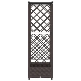 vidaXL Hochbeet mit Rankgitter und Dach 124 x 40 x 123 cm Braun