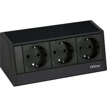EVOline Steckdosenelement R-Dock 3 x Schuko, schwarz