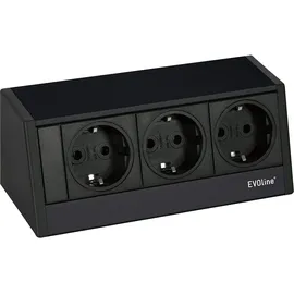 EVOline Steckdosenelement R-Dock 3 x Schuko, schwarz