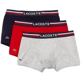 Lacoste Iconic Trunks navy blue/grey chine/red XL 3er Pack