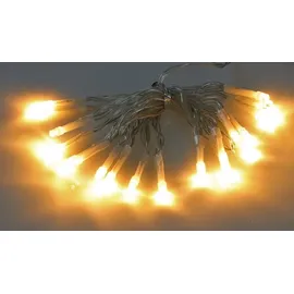 ChiliTec LED Lichterkette 2Meter 20 LEDs I Batterie Betrieb 3X AA Mignon I Dekoration für Tisch Pflanze Regal I Warmweiß