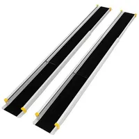 Costway Rollstuhlrampe Teleskoprampe Aluminium bis 270 kg 121,5-212,5 cm grau