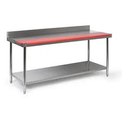 Edelstahltisch mit Schneidebrett, 1800 x 700 x 850 mm