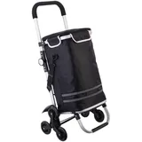 Xcase Klappbarer Treppensteiger-Einkaufstrolley mit Kühlfach Schwarz 100 x 46 x 36 cm