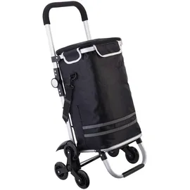 Xcase Klappbarer Treppensteiger-Einkaufstrolley mit Kühlfach Schwarz 100 x 46 x 36 cm