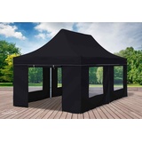 Faltpavillon Faltzelt Pavillon 3x6 Schwarz Gartenzelt Klappzelt Wasserdicht