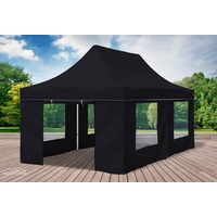 Faltpavillon Faltzelt Pavillon 3x6 Schwarz Gartenzelt Klappzelt Wasserdicht