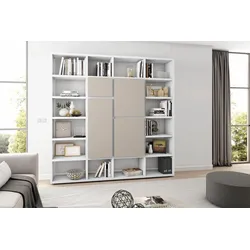Standregal FIF MÖBEL "TOR511-2", beige (creme weiß, beige matt), Regale, Breite 227 cm