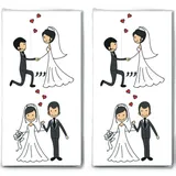 20 Taschentücher (2x 10) Married Couple - Verliebtes Hochzeitspaar/Hochzeit/Freudentränen