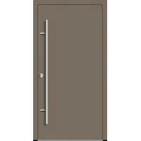 Flügelüberdeckende Aluminium Haustür "VALERIA" 82 mm RC2 Beigegrau RAL 7006 beidseitig innen öffnend DIN links