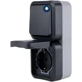 REV Ritter REV - AquaStorm, Feuchtraum Steckdose Aufputz mit Lichtschalter, IP55, senkrecht, 230V, 16A, anthrazit