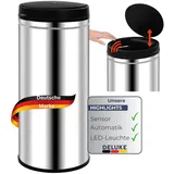 deluke Sensor Mülleimer 80 l Silber