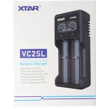XTAR VC2SL Schnell-Ladegerät für Li-ion 3,6V bis 3,7V und NiMH 1,2V Akku, ohne Netzteil