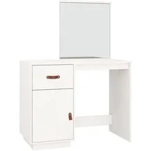 vidaXL Schminktisch Weiß 95x50x134 cm Massivholz Kiefer