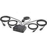Startech StarTech.com 2-Port USB-C Kabel KVM Switch, Schwarz
