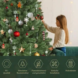 salcar Weihnachtsbaum 180 cm Tannenbaum Pvc Christbaum mit Holzstände