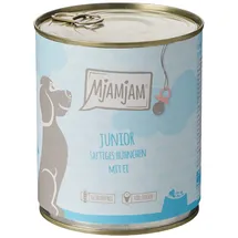 MjAMjAM - Premium Nassfutter für Hunde - Junior saftiges Hühnchen mit Ei, 6er Pack (6 x 800 g), naturbelassen mit extra viel Fleisch