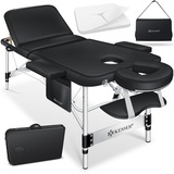 Kesser KESSER® Mobile Massageliege klappbar & höhenverstellbar 3 Zonen Massagebett Massagetisch Kosmetikliege Breit Therapieliege Aluminium + 10x Gesichtsauflage mit Kopfstütze Armlehnen & Tasche