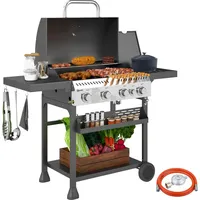 Outsunny Gasgrill 12 KW 4+1 Brenner BBQ Grillwagen aus