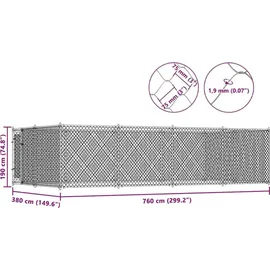 vidaXL Outdoor-Hundezwinger 7,6x3,8x1,9 m