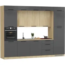 kochstation Küchenzeile 300 cm grau