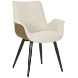 MASSIVMOEBEL24.DE Polsterstuhl Polyester beige/braun
