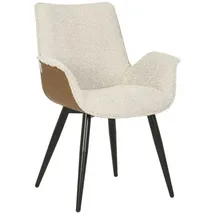 MASSIVMOEBEL24.DE Polsterstuhl Polyester beige/braun
