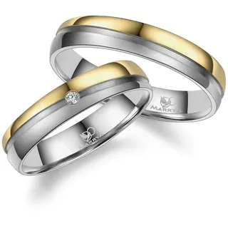 Trauring MARRYA "Titan Ringe Trauringe Eheringe Partnerringe" Gr. 68, silber (damen ring, silber, gold), Fingerringe, Damen, 68, Titan