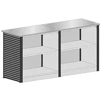 Schulte Thekenmodul-Set MULTIplus gerade, mit Arbeitsplatte, schwarz, lichtgrau 211,2