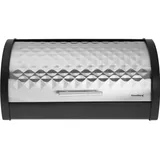 Klausberg Brotkasten Brotbox aus Edelstahl (Schwarz/Silber)