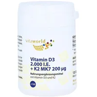 VITA-WORLD Vitamin D3 2000 I.E. + K2 MK7 200 µg Tabletten 120 St.