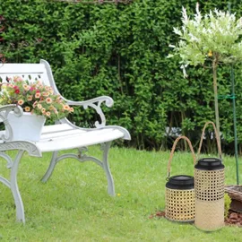 bmf-versand Solarleuchte Garten Set Laterne 30 und 45 cm Solarlampe Außen Leuchte Solar