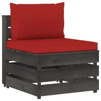 vidaXL Modulares Mittelsofa grau/rot