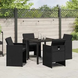 vidaXL Garten Essgruppe 5-tlg. Schwarz