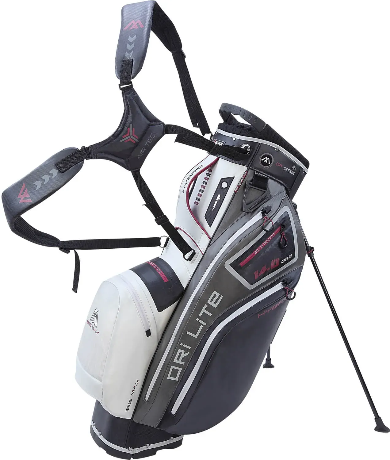 BIG MAX Standbag Dri Lite Hybrid 2, weiss/grau/rot