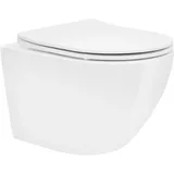 luxebath Spülrandloses Wand-WC mit WC-Sitz Weiß