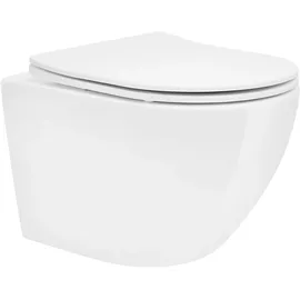 luxebath Spülrandloses Wand-WC mit WC-Sitz Weiß