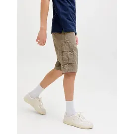 Jack & Jones Junior "JPSTCOLE MATTY CARGO SHORT MID JNR", Mädchen, Gr. 146, N-Gr, crocodile, Web, Obermaterial: 100% Baumwolle, unifarben, loose fit knöchellang, Hosen