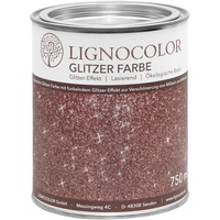 Lignocolor Glitzer Farbe (750 ml, Copper) für Möbel und Wände in Glitter Optik, Effektfarbe Glitzereffekt, nicht deckend (transparent) – viele Farbtöne