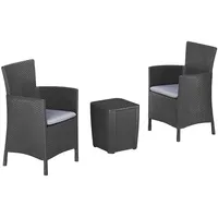 BEST Freizeitmöbel Napoli Set 3-tlg. graphit/hellgrau