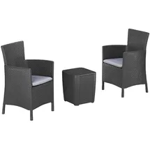 BEST Freizeitmöbel Napoli Set 3-tlg. graphit/hellgrau