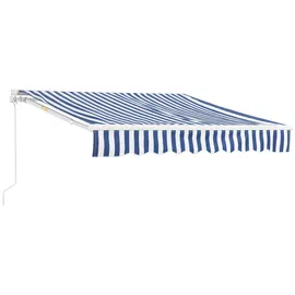 [en.casa] Gelenkarmmarkise Bitonto 350 x 250 cm blau/weiß