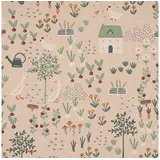SCHÖNER LEBEN. Stoff Dekostoff Meterware Farmhouse Cozy View Bauernhof natur bunt 1,40m, pflegeleicht bunt