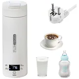 SKIKHN Reise Wasserkocher Klein, 500ML Reisewasserkocher mit Temperatureinstellung, 304 Edelstahl-Liner, Automatische Abschaltung, Tragbarer Wasserkocher Elektrisch für Tee, Kaffee, Babymilch