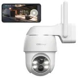 COOAU Überwachungskamera Aussen Akku - Kamera Überwachung Außen - 2K PTZ 355°/90° Kabellos WLAN IP Kamera​Outdoor mit Smart Bewegungsmelder | Farbige Nachtsicht | WiFi Weitwinkel Camcorder